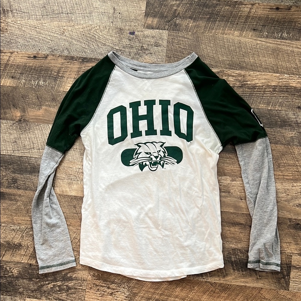 Ohio Kids Raglan Shirt - Green and Gray
